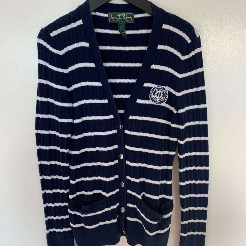 RL striped cardigan